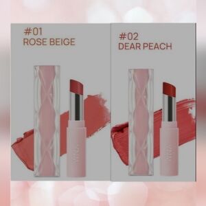 Two New Korean Beauty YNM - Cream Matt Lipsticks -  Rose Beige & Dear Peach